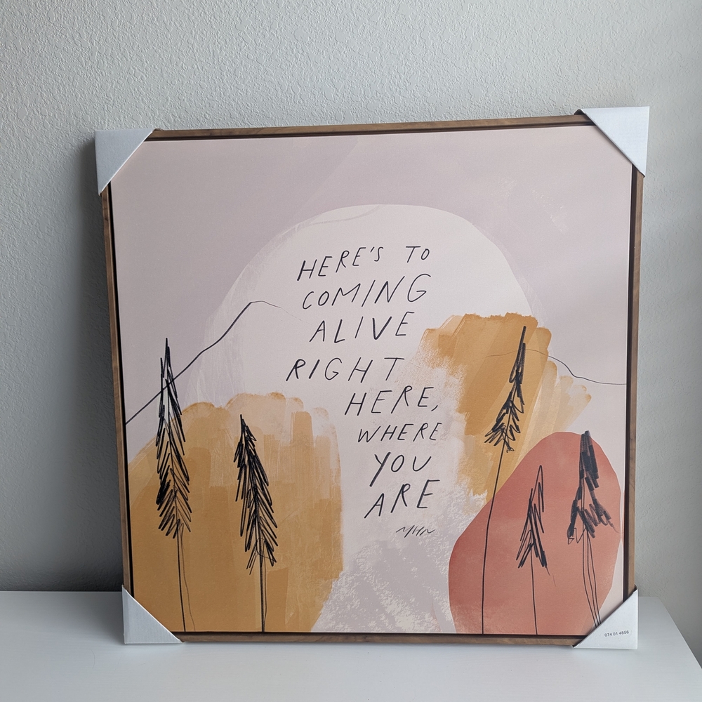 25" x 25" Trees Quote by Morgan Harper Nichols Framed Wall Canvas Art NWT